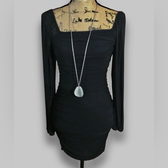 3 ITEM Bundle DRESS, NECKLACE, SHEER RUFFLE CARDIGAN🌷🌷 - Picture 2 of 14